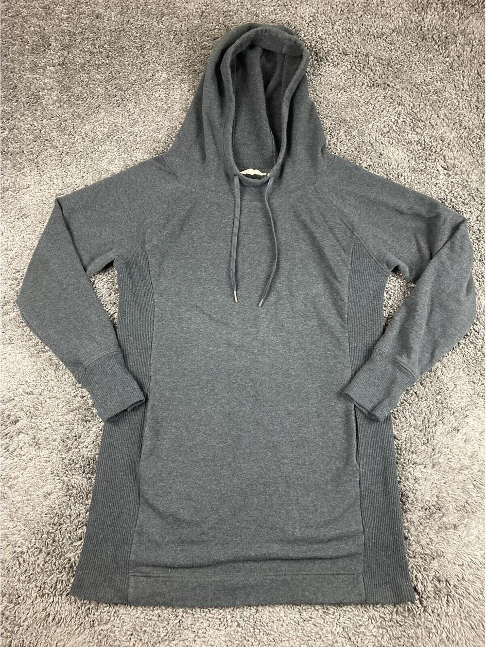 Earth Yoga Gray Organic Cotton Blend Hoodie Tunic Women's Longline Pullover XL